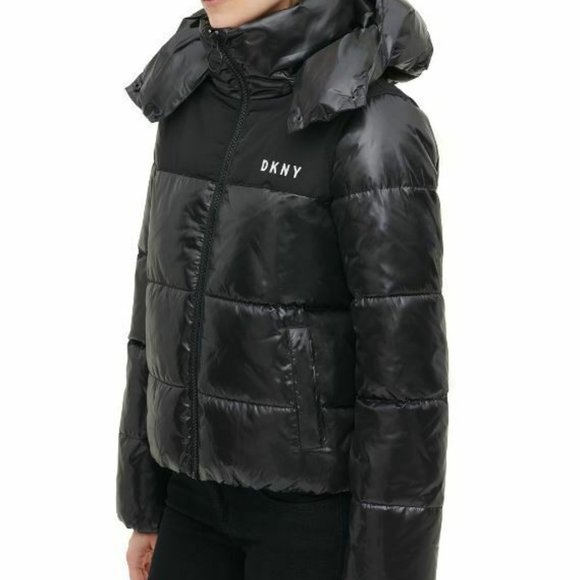 DKNY Women's Sports High Shine Puffer Jacket NWT - Picture 2 of 5